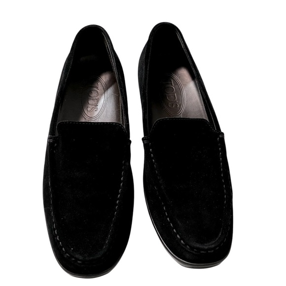 TOD’S - MEN’S SIZE 9 - BLACK SUEDE - SLIP ON CITY DRIVING LOAFERS SHOES -S2 - Picture 1 of 13